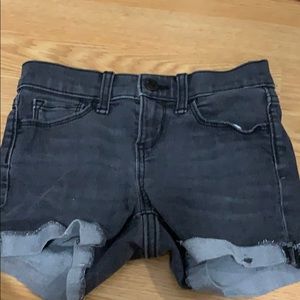 black denim shorts